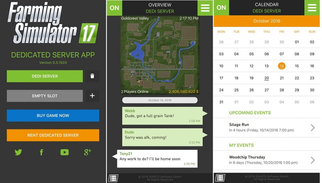 Farming Simulator 17 - Dedicated Servers and App 